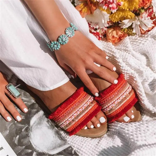 Color Matching Flat Casual Slippers for Women